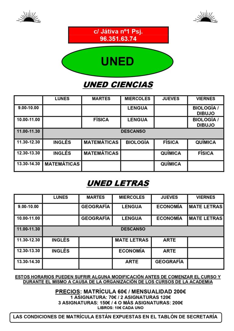 SELECTIVIDAD, UNED, SELECTIVO DESDE CF CURSO 20232024 MATRÍCULA