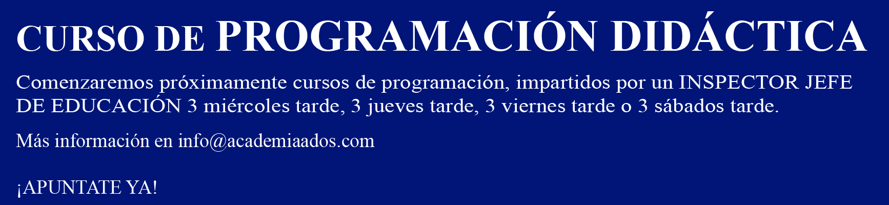 academia en Valencia - Programación didáctica